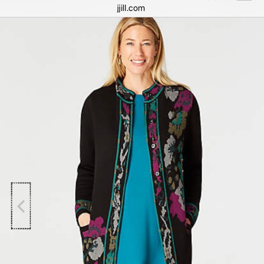 J.jill jacquard knit duster